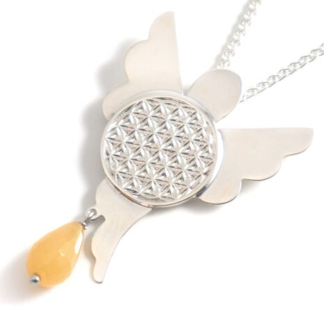 Collana angelo grande in argento naturale di Synargos